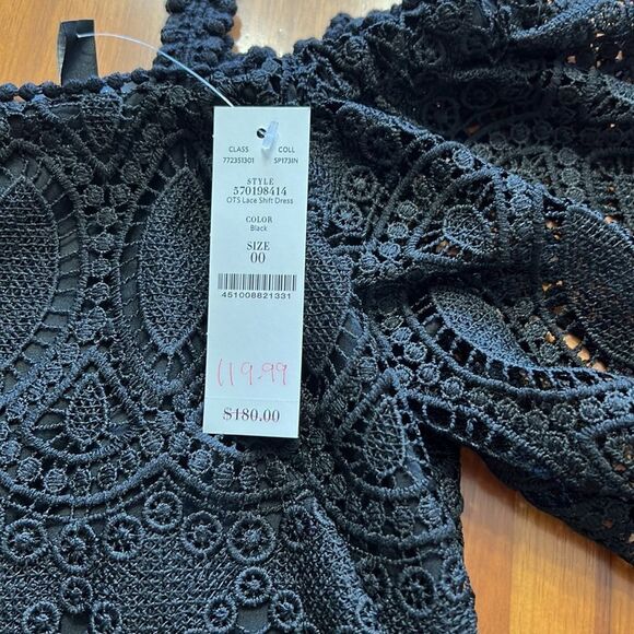 WHBM Off The Shoulder Black Lace Shift Dress - Picture 6 of 7